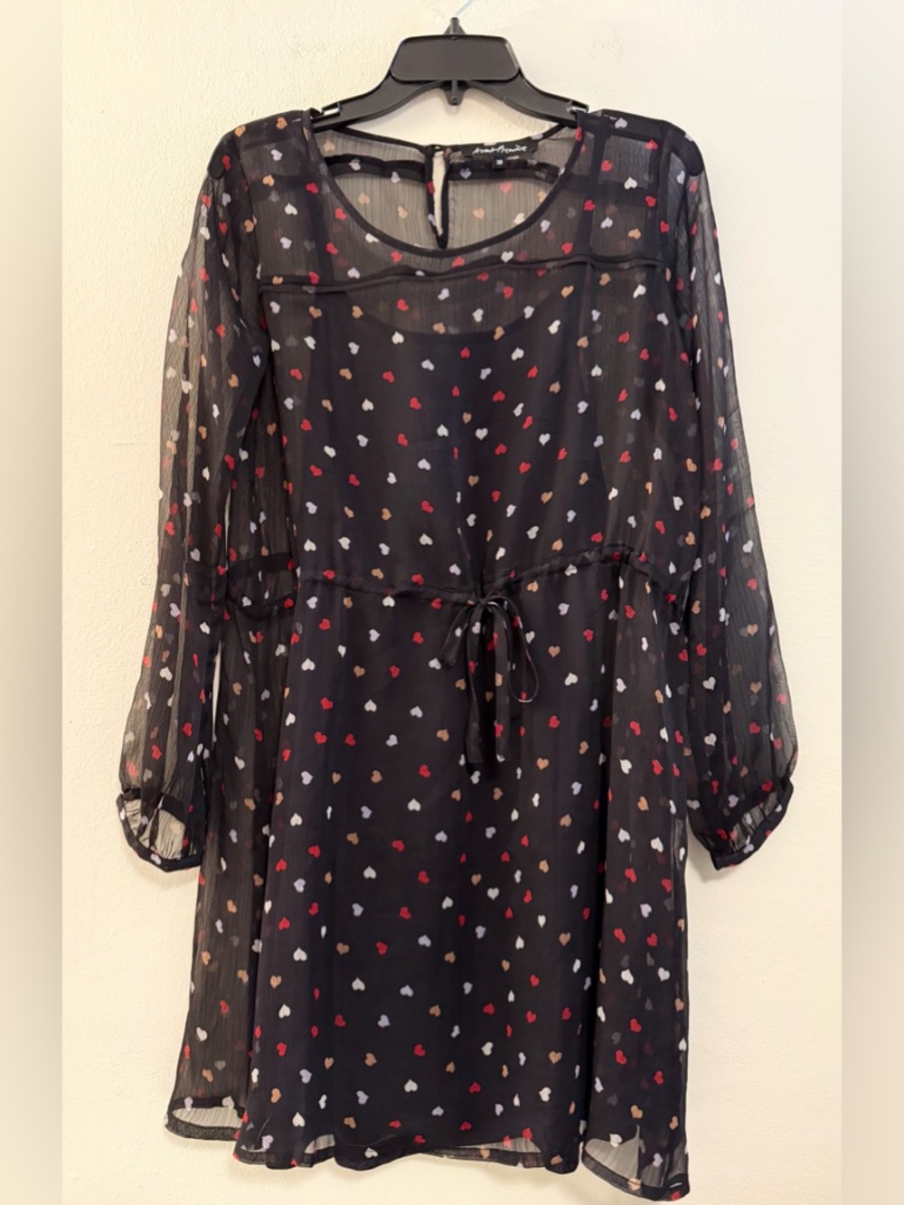 Avant-Première Navy Heart Print Mini Dress